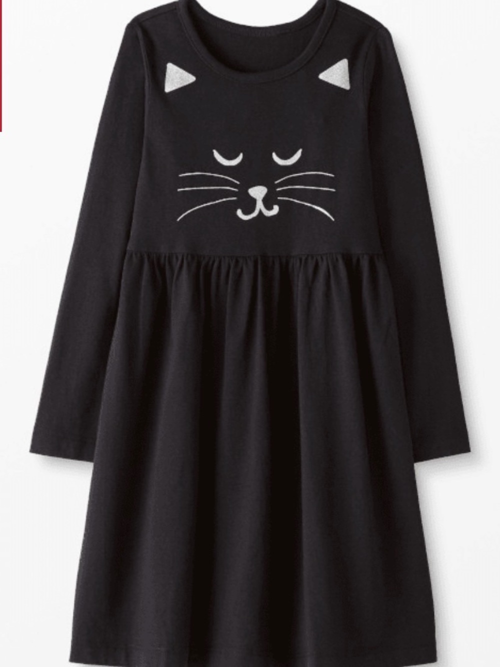 NIB Hanna Andersson Girls' Black Cat Face Dress - 140/10